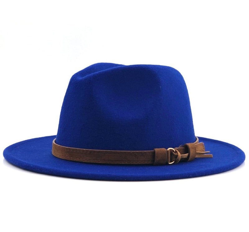 Women Men Wool Fedora Hat With Leather Ribbon Gentleman Elegant Lady Winter Autumn Wide Brim Jazz Church Panama Sombrero Cap - Starttech Online Market