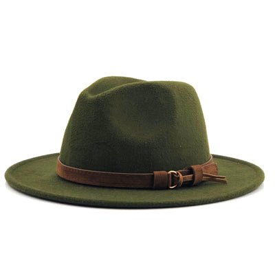 Women Men Wool Fedora Hat With Leather Ribbon Gentleman Elegant Lady Winter Autumn Wide Brim Jazz Church Panama Sombrero Cap - Starttech Online Market