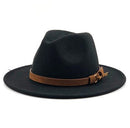 Women Men Wool Fedora Hat With Leather Ribbon Gentleman Elegant Lady Winter Autumn Wide Brim Jazz Church Panama Sombrero Cap - Starttech Online Market