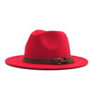 Women Men Wool Fedora Hat With Leather Ribbon Gentleman Elegant Lady Winter Autumn Wide Brim Jazz Church Panama Sombrero Cap - Starttech Online Market
