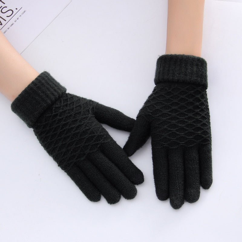 Women Winter Touch Screen Gloves Thicken Wool Warm Knitted Stretch Gloves - Starttech Online Market