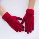 Women Winter Touch Screen Gloves Thicken Wool Warm Knitted Stretch Gloves - Starttech Online Market