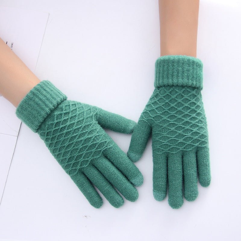 Women Winter Touch Screen Gloves Thicken Wool Warm Knitted Stretch Gloves - Starttech Online Market