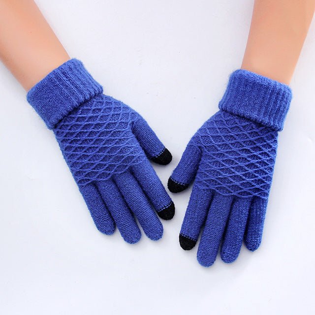 Women Winter Touch Screen Gloves Thicken Wool Warm Knitted Stretch Gloves - Starttech Online Market