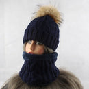 Womens Hats With Scarf Warm Fleece Inside Beanie Winter Real Mink Fur Pompom Female Knitted Hats - Starttech Online Market