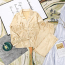 Women's Long Sleeve Loose Satin Home Pajamas Three Piece Set - Starttech Online Market