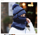 Women's Mask Hat Scarf 3 Pcs Sets Thick Warm Fleece Inside Knitted Winter Riding Fashion Hat - Starttech Online Market