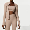 Women's Three-piece Solid Color Nude Yoga Wear - Starttech Online Market