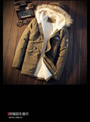 XingDeng Men Coats Winter Casual Mens dressy Tops Jacket Male Slim Thicken Fur Hooded Outwear Warm Coat Top Brand Clothing - Starttech Online Market