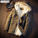 XingDeng Men Coats Winter Casual Mens dressy Tops Jacket Male Slim Thicken Fur Hooded Outwear Warm Coat Top Brand Clothing - Starttech Online Market