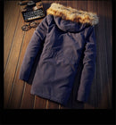 XingDeng Men Coats Winter Casual Mens dressy Tops Jacket Male Slim Thicken Fur Hooded Outwear Warm Coat Top Brand Clothing - Starttech Online Market