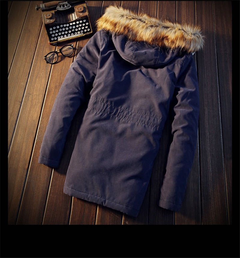 XingDeng Men Coats Winter Casual Mens dressy Tops Jacket Male Slim Thicken Fur Hooded Outwear Warm Coat Top Brand Clothing - Starttech Online Market