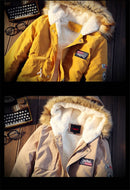 XingDeng Men Coats Winter Casual Mens dressy Tops Jacket Male Slim Thicken Fur Hooded Outwear Warm Coat Top Brand Clothing - Starttech Online Market