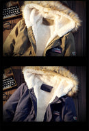 XingDeng Men Coats Winter Casual Mens dressy Tops Jacket Male Slim Thicken Fur Hooded Outwear Warm Coat Top Brand Clothing - Starttech Online Market