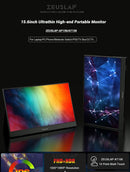 ZEUSLAP Portable Monitor Ultrathin 15.6inch touch/non touch 1080P FHD HDR IPS USB-C for laptop phone xbox cctv camera PS4 PS5 - Starttech Online Market