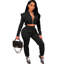 Zipper Slim Hat Collar Fashion Two-piece Set - Starttech Online Market