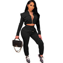 Zipper Slim Hat Collar Fashion Two-piece Set - Starttech Online Market