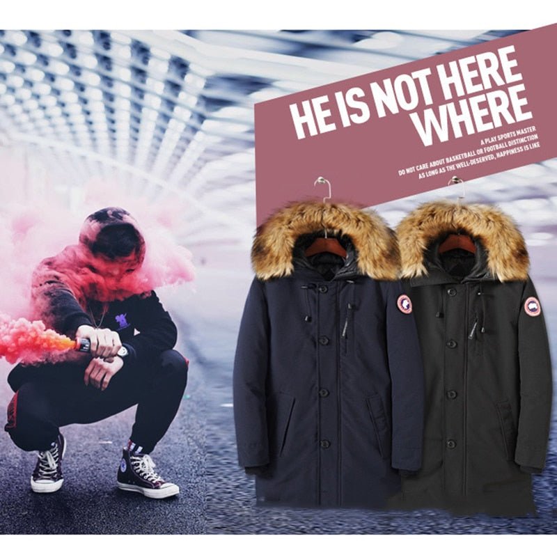 Zollrfea Brand Fur Collar Hooded Mens Winter Jacket Thicken Padded Super Warm 2019 Winter Male Casual Parkas Long Outwear Coat - Starttech Online Market
